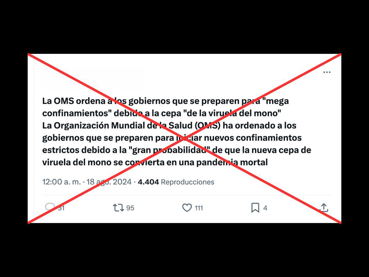 $!Captura de pantalla a una publicación en X/Twitter realizada el 19 de agosto de 2024.