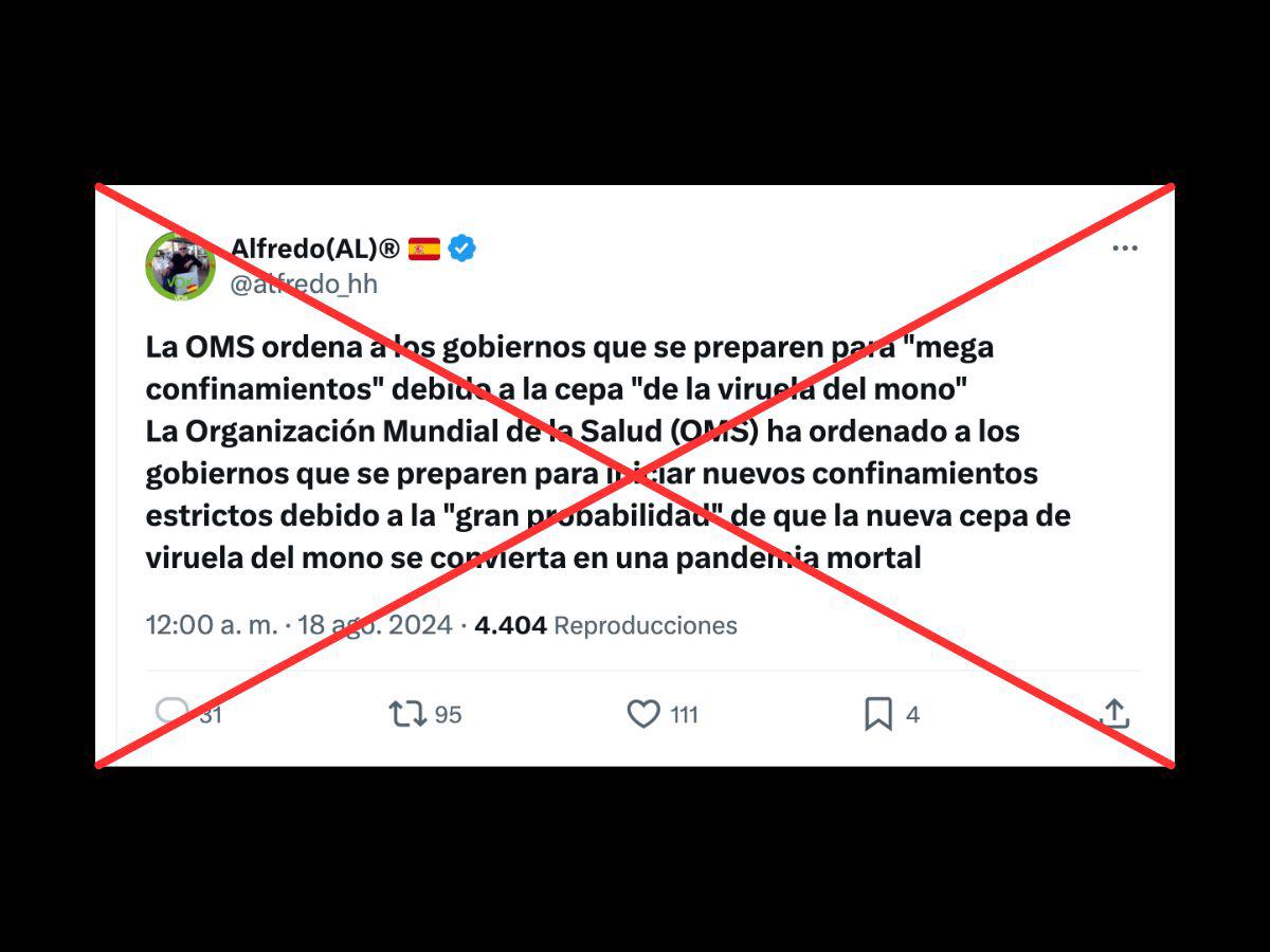 $!Captura de pantalla a una publicación en X/Twitter realizada el 19 de agosto de 2024.